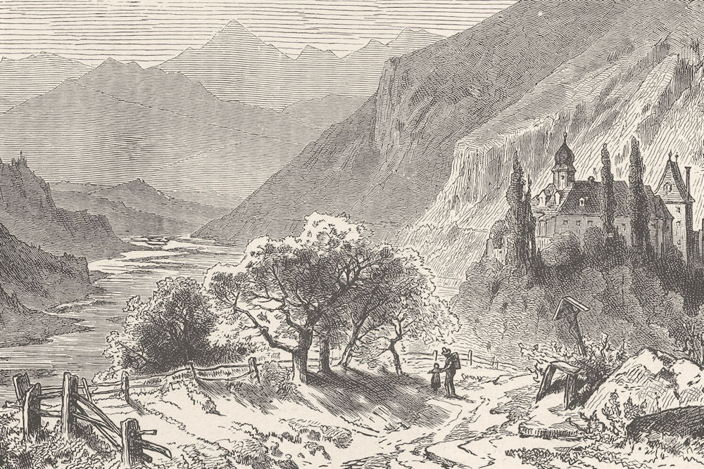 SWITZERLAND. Rhæzuns 1903 old antique vintage print picture